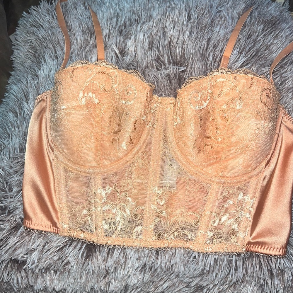Light Orange Corset Top w/ Adjustable Straps